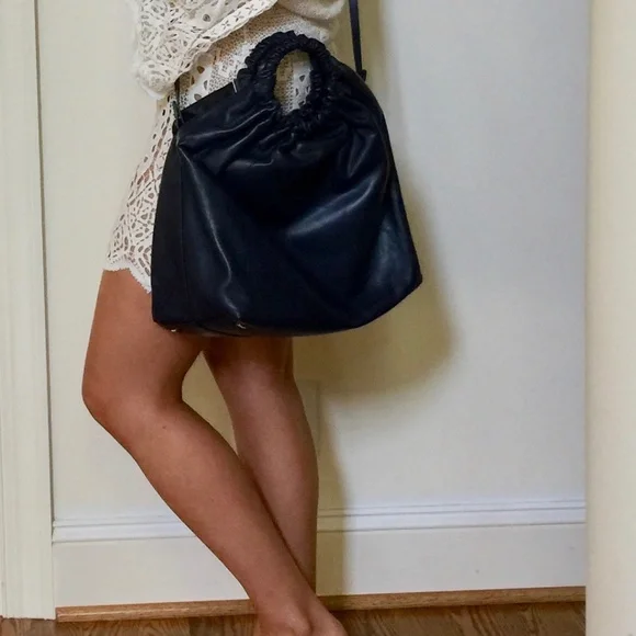 The Row XL Double Circle Lambskin Leather Tote - Picture 3 of 14